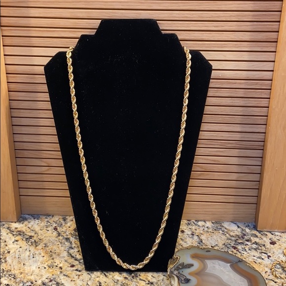 Vintage Jewelry - Vintage Napier Diamond cut twist gold necklace GUC